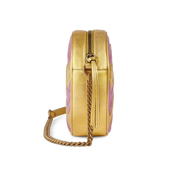 Gucci GG Mini Marmont Round Shoulder Bag in Yellow and Pink NEW WITH DUSTBAG - Picture 4 of 9